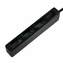 LogiLink LPS229B Verlängerungskabel 1,5 m 3 AC-Ausgänge Drinnen Schwarz (Outlet Strip, 3 euro sockets, - black - Warranty: 48M)