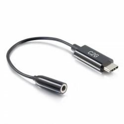 C2G 54426 cable de teléfono móvil Negro 0,09 m USB-C 3,5 mm (C2G 54426 mobile phone cable Black 0.09 m USB-C 3.5 mm)