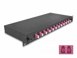 DeLOCK 19″ LWL Spleißbox 12 x LC Duplex OM4 1HE komplett bestückt (Delock 19 Zoll LWL SpleiÃbox 12 x LC Duplex OM4 1HE)