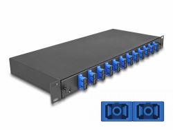 DeLOCK 19″ LWL Spleißbox 12 x SC Duplex OS2 1HE komplett bestückt (Delock 19 Zoll LWL SpleiÃbox 12 x SC Duplex OS2 1HE)