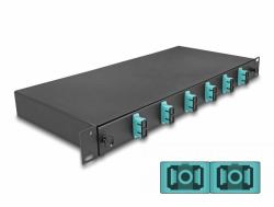 DeLOCK 19″ LWL Spleißbox 6 x SC Duplex OM3 1HE komplett bestückt (Delock 19 Zoll LWL SpleiÃbox 6 x SC Duplex OM3 1HE)