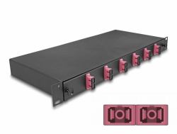 DeLOCK 19″ LWL Spleißbox 6 x SC Duplex OM4 1HE komplett bestückt (Delock 19 Zoll LWL SpleiÃbox 6 x SC Duplex OM4 1HE)