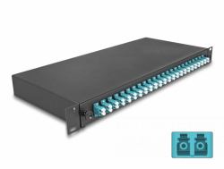 DeLOCK 19″ LWL Spleißbox 24 x LC Duplex OM3 1HE komplett bestückt (Delock 19 Zoll LWL SpleiÃbox 24 x LC Duplex OM3 1HE)