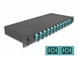DeLOCK 19″ LWL Spleißbox 12 x SC Duplex OM3 1HE komplett bestückt (Delock 19 Zoll LWL SpleiÃbox 12 x SC Duplex OM3 1HE)