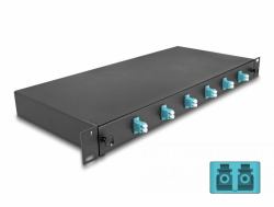 DeLOCK 19″ LWL Spleißbox 6 x LC Duplex OM3 1HE komplett bestückt (Delock 19 Zoll LWL SpleiÃbox 6 x LC Duplex OM3 1HE)