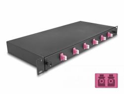 DeLOCK 19″ LWL Spleißbox 6 x LC Duplex OM4 1HE komplett bestückt (Delock 19 Zoll LWL SpleiÃbox 6 x LC Duplex OM4 1HE)