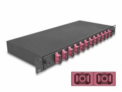 DeLOCK 19″ LWL Spleißbox 12 x SC Duplex OM4 1HE komplett bestückt (Delock 19 Zoll LWL SpleiÃbox 12 x SC Duplex OM4 1HE)