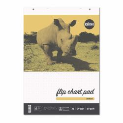 RHINO REDFC-2 Flipchart 600 x 850 mm Schwarz, Weiß, Orange (RHINO A1 Educational Dotted Flip Chart Pad 30 Leaf DLS20/B [Pack of 5])