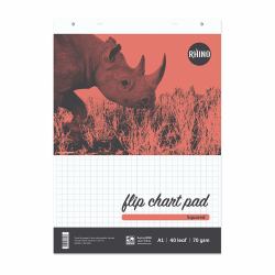 RHINO RHFC-2 Flipchart 580 x 810 mm Weiß, Rot, Schwarz (RHINO A1 Flipchart Pad 40 Leaf S20/B [Pack of 10])