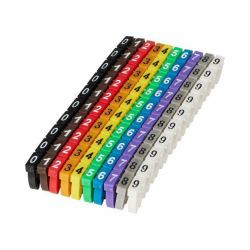 Microconnect MC-CABLEMARKER Kabelmarkierer Schwarz, Blau, Braun, Grün, Grau, Orange, Rot, Violett, Weiß, Gelb 100 Stück[e] (Numbered Cable Marker Clips - 0-9 MicroConnect Numbered - Cable Marker...