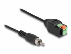 DeLOCK Kabel Cinch Stecker zu Terminalblock Adapter mit Drucktaster 15 cm (Delock - Audio-Adapter - 2-polige Klemmleiste zu RCA mÃ¤nnlich - 15 cm - Schwarz)