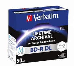 Verbatim MDISC BD-R DL 50 GB 5 Stück[e] (MDisc BD-R DL 6X 50GB 5 Pack - Jewel Case - Warranty: 24M)