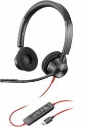 HP Poly Blackwire 3320 - Blackwire 3300 series - headset - on-ear - wired - USB-C - black - UC certified