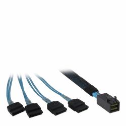 Inter-Tech 0.5m SFF 8643/4x SATA 0,5 m Schwarz, Blau (Inter-Tech ATA/SAS-kabel - 50 cm)