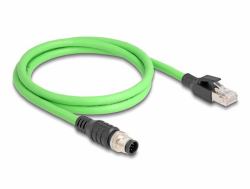 DeLOCK 80422 Netzwerkkabel Grün 2 m SF/UTP [S-FTP] (Delock M12 Kabel A-kodiert 8 Pin Stecker zu RJ45 Stecker PUR [TPU] 2 m)