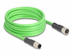 DeLOCK 80409 Netzwerkkabel Grün 5 m SF/UTP [S-FTP] (Delock M12 Kabel D-kodiert 4 Pin Stecker zu Buchse PUR [TPU] 5 m)