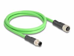 DeLOCK 80407 Netzwerkkabel Grün 2 m SF/UTP [S-FTP] (Delock M12 Kabel D-kodiert 4 Pin Stecker zu Buchse PUR [TPU] 2 m)