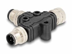 DeLOCK M12 T-Splitter A-kodiert 4 Pin 1 x Stecker zu 1 x Stecker und 1 x Buchse Parallelschaltung (Delock M12 T-Splitter A-kodiert 4 Pin 1 x Stecker zu 1 x Stecker und 1 x Buchse Parallelschaltung)