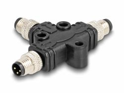DeLOCK M8 T-Splitter A-kodiert 3 Pin 1 x Stecker zu 2 x Stecker Parallelschaltung (Delock M8 T-Splitter A-kodiert 3 Pin 1 x Stecker zu 2 x Stecker Parallelschaltung)