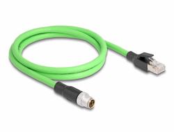 DeLOCK 80441 Netzwerkkabel Grün 1 m SF/UTP [S-FTP] (Delock M12 Kabel X-kodiert 8 Pin Stecker zu RJ45 Stecker PUR [TPU] 1 m)
