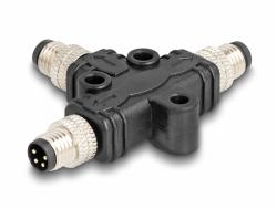 DeLOCK M8 T-Splitter A-kodiert 4 Pin 1 x Stecker zu 2 x Stecker Parallelschaltung (Delock M8 T-Splitter A-kodiert 4 Pin 1 x Stecker zu 2 x Stecker Parallelschaltung)