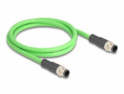 DeLOCK 80416 Netzwerkkabel Grün 1 m SF/UTP [S-FTP] (Delock M12 Kabel D-kodiert 4 Pin Stecker zu Stecker PUR [TPU] 1 m)