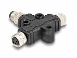 DeLOCK M8 T-Splitter A-kodiert 4 Pin 1 x Stecker zu 2 x Buchse Parallelschaltung (Delock M8 T-Splitter A-kodiert 4 Pin 1 x Stecker zu 2 x Buchse Parallelschaltung)