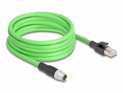 DeLOCK 80444 Netzwerkkabel Grün 5 m SF/UTP [S-FTP] (Delock M12 Kabel X-kodiert 8 Pin Stecker zu RJ45 Stecker PUR [TPU] 5 m)