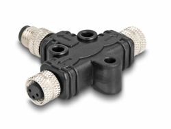 DeLOCK M8 T-Splitter A-kodiert 3 Pin 1 x Stecker zu 2 x Buchse Parallelschaltung (Delock M8 T-Splitter A-kodiert 3 Pin 1 x Stecker zu 2 x Buchse Parallelschaltung)
