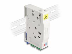 DeLOCK LWL Anschlussdose für Hutschiene mit Spleißhalter und 2 x LC Duplex Kupplung (Delock LWL Anschlussdose fÃ¼r Hutschiene mit SpleiÃhalter und 2 x LC Duplex Kupplung)