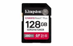 Kingston Technology 128GB Canvas React Plus SDXC UHS-II 280R/100W U3 V60 for Full HD/4K (Kingston Canvas React Plus V60 128GB Memory Card, 4K, UHS-II, 280MB/s R, 150MB/s W)