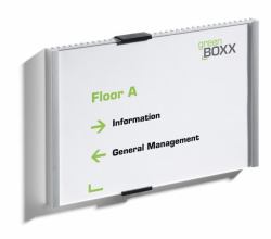 Durable 480523 Zeichenhalter und Informationsstand Schilderhalter Acryl Silber (Durable Doorplate INFO SIGN 210x149mm)