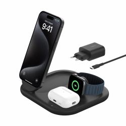 Belkin BoostCharge Kopfhörer, Smartphone, Smartwatch Schwarz USB Kabelloses Aufladen Schnellladung Drinnen (Belkin trÃ¥dlÃ¸s opladningsstander)