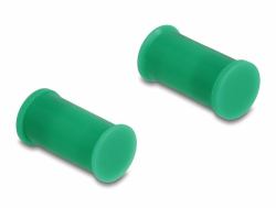 DeLOCK DL4 Staubschutz für Stecker und Buchse, Silikon, 2-teilig, grün 10er Set (M12 Ãbergabemodul Adapter A-kodiert 4 Pin, Anschluss, Industrie Embedded)