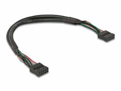 DeLOCK Kabel USB 2.0 Pfostenbuchse 2,54 mm 10 Pin zu USB 2.0 Pfostenbuchse 2,54 mm 10 Pin 25 cm (Kabel USB Typ-E Key A 20 Pin Stecker zu, 10 Gbps Typ-A, Daten, DatenÃ¼bertragung)