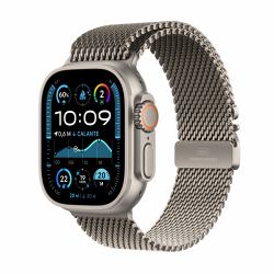 Apple Watch Ultra 2 GPS + Cellular 49mm Natural Titanium Case with Natural Titanium Milanese Loop - M (*^APPLE WATCH ULTRA2 49 NT TI NT TML)