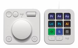 Logitech MX Creative Console Tastatur Bluetooth/USB Grau (Logitech Master Series MX Creative Console - Tastatur- und WÃ¤hltastensatz - Hintergrundbeleuchtung - USB-C - Pale Gray)