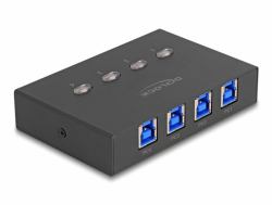 DeLOCK USB 5 Gbps Switch für 4 PC an 1 Gerät (M12 Kabel L-kodiert 5 Pin Stecker rechts, 2 m, Verbindung)