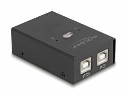 DeLOCK USB 2.0 Switch für 2 PC an 4 Geräte (M12 Kabel L-kodiert 5 Pin Stecker gerade zu, 2 m, Verbindung)