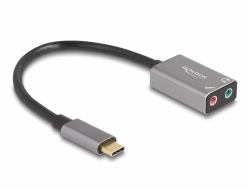 DeLOCK 67071 Audiokarte USB (Delock - Adapter USB-C auf Klinkenstecker - 24 pin USB-C mÃ¤nnlich zu Mono Mini-Stecker, mini-phone stereo 3.5 mm weiblich - 14.5 cm - Grau)