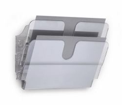 Durable FLEXIPLUS Prospektständer 2 Regale Transparent (Durable FLEXIPLUS 2 A4 Landscape Clear)