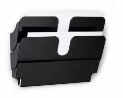 Durable FLEXIPLUS Prospektständer 2 Regale Schwarz (Durable FLEXIBOXX 2 A4 Landscape Black)