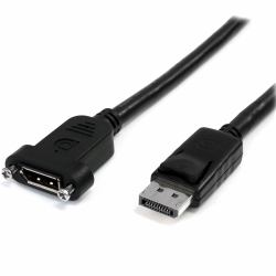StarTech.com 1m DisplayPort Kabel für Panelmontage - 4K x 2K - DisplayPort 1.2 Verlängerungskabel Stecker auf Buchse - DP Video Extender Kabel mit Buchse[Panelmontage] - DP Monitorkabel (3FT PANE...