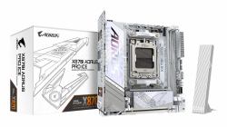 GIGABYTE X870I AORUS PRO ICE Mainboard - Unterstützt AMD Ryzen 9000er-Serie CPUs, 8+2+1 Phasen VRM, bis zu 8400 MHz DDR5 [OC], 1xPCIe 5.0 M.2 + 1xPCIe 4.0 M.2, WI-FI 7, 2,5 GbE LAN, USB 4 (Gigabyt...