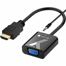 Techly IDATA HDMI-VGA2AP Videosignal-Konverter 1920 x 1200 Pixel (Cable Adapter Converter Hdmi - To Vga With Audio Jack Plug - Warranty: 12M)