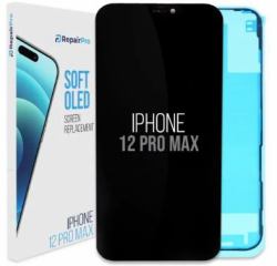 ReplaceBase RBSKU22719 Handy-Ersatzteil Anzeige Schwarz (RepairPro | iPhone 12 Pro Max | Replacement Screen | Soft OLED)