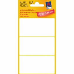 Avery Manual Labels, White, 76 x 39 mm (Avery Zweckform Universal - etiketter)