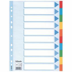 Esselte Divider Cardboard A4 10 Tabs (Esselte faneblade karton A4 10-delt fa)
