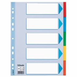 Esselte Divider Cardboard A4 5 Tabs (Faneblade karton A4 5-delt)