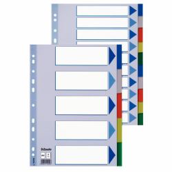 Esselte Plastic tabs, A4 Blank tab index Polyvinyl chloride [PVC] (Esselte faneblade PP A4 20-delt farved)